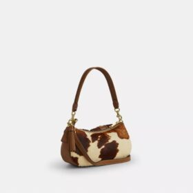 Ashton Shoulder Bag in Haircalf with Cow Print