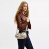 Ashton Shoulder Bag with Newspaper Print