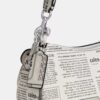 Ashton Shoulder Bag with Newspaper Print
