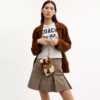 Ashton Wristlet in Haircalf with Cow Print