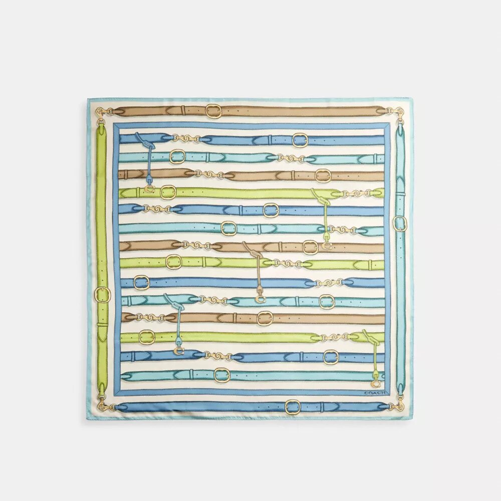 Bag Strap Print Silk Square Scarf