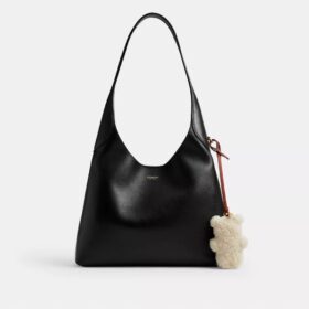 Bear Puffy Bag Charm in Shearling