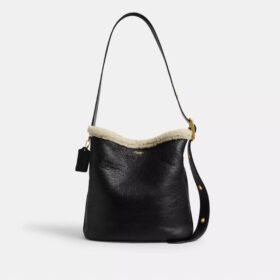 Bleecker Bucket Bag in Shearling
