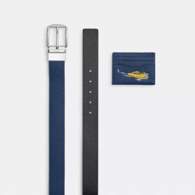 Boxed Card Case and Belt Set with Car Print