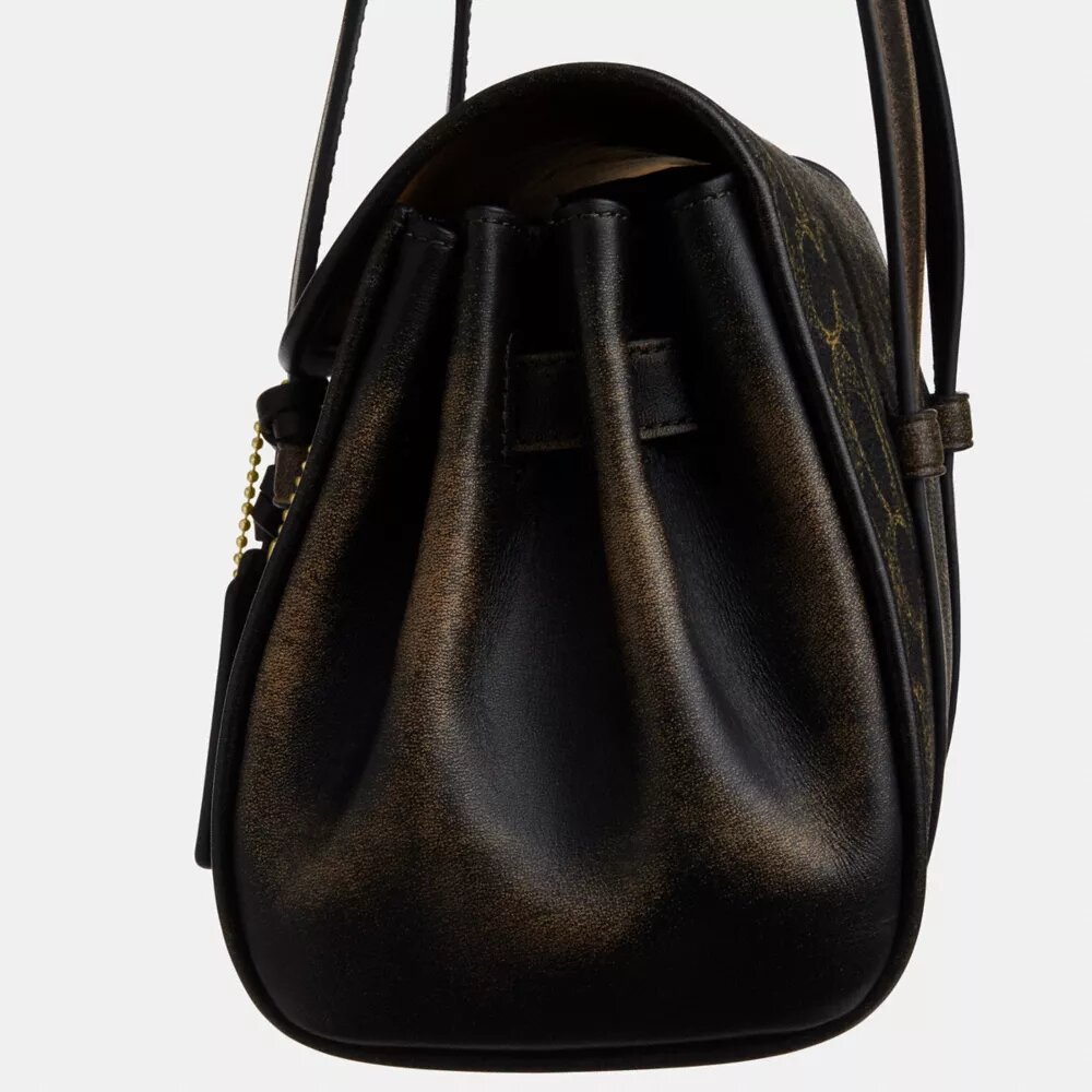 Bridget Flap Shoulder Bag in Loved Signature Canvas with Charms
