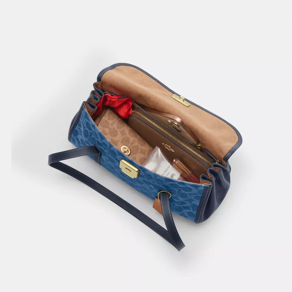Bridget Flap Shoulder Bag in Signature Denim