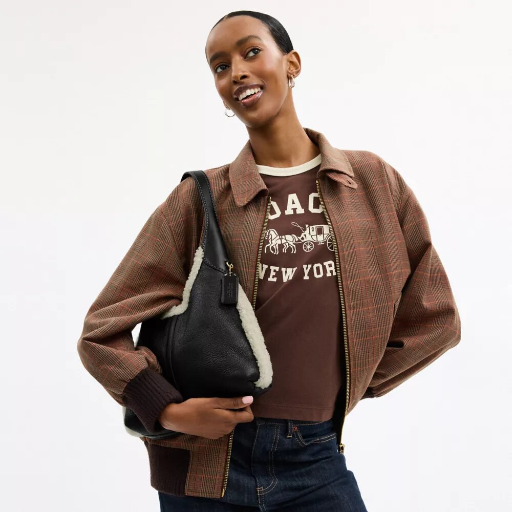Brooklyn Shoulder Bag 28 in Shearling