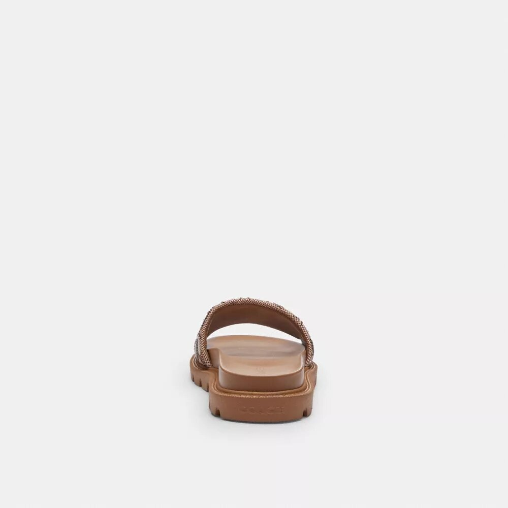 Brynn Slide Sandal in Crystal Signature Jacquard