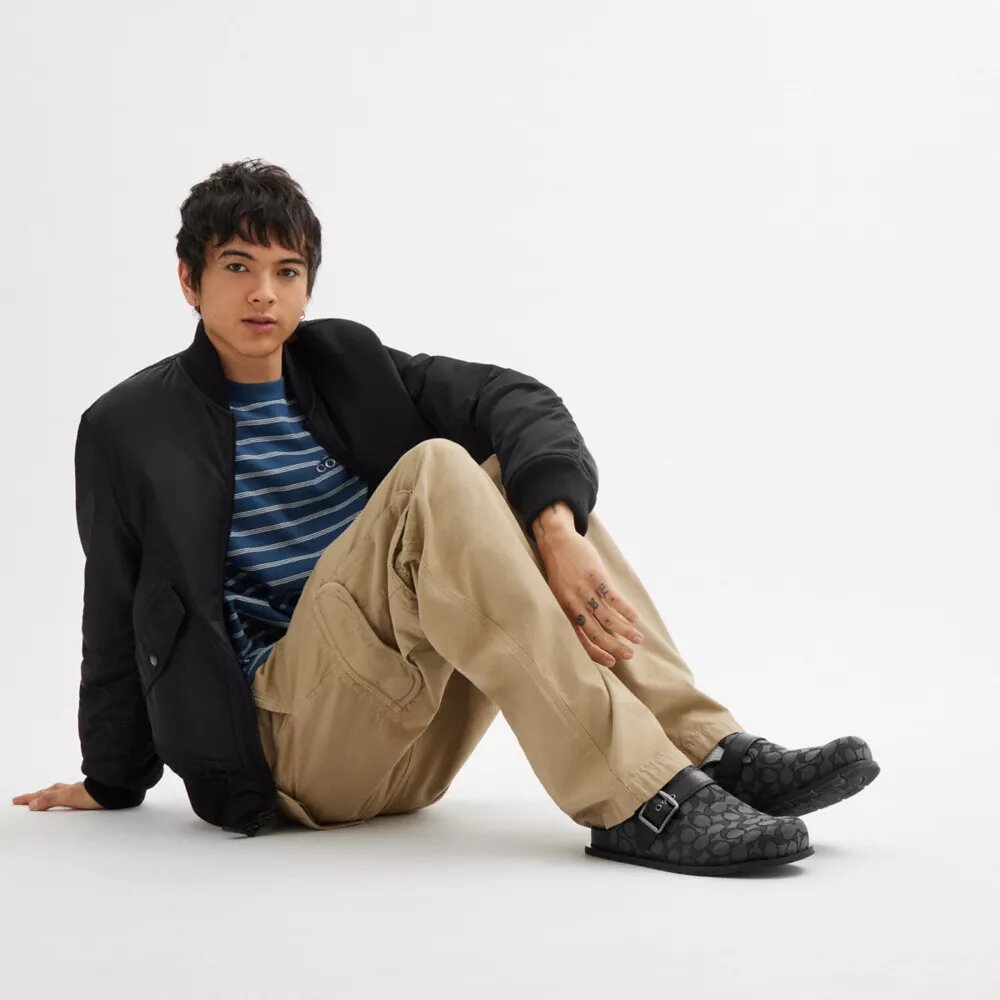 Buckle Clog in Signature Jacquard