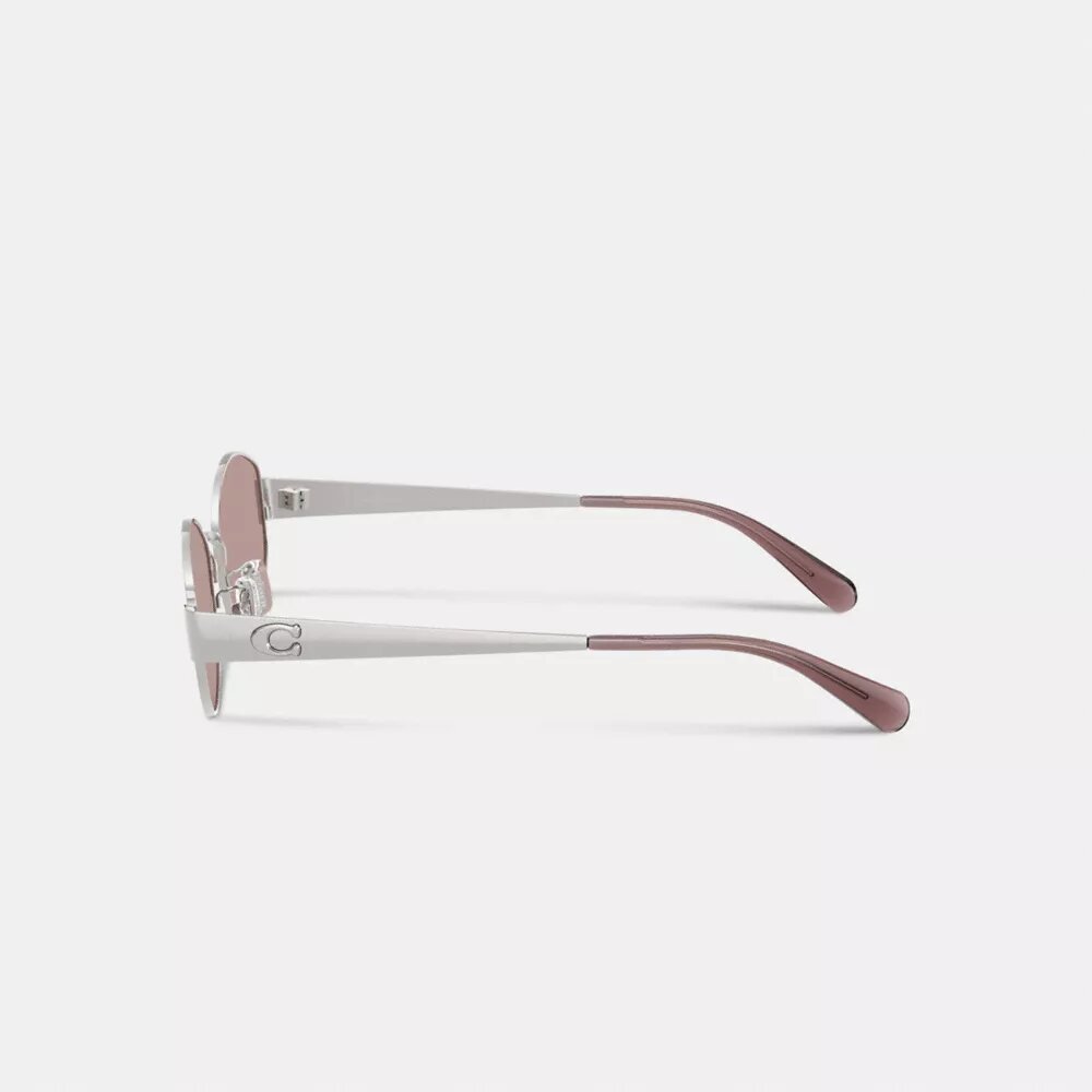 C Hardware Metal Narrow Oval Sunglasses