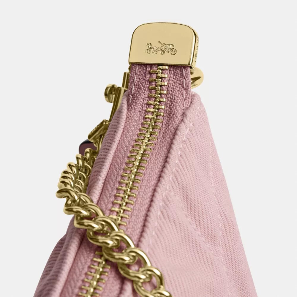 Caitlin Shoulder Bag in Regenerative Cotton with Quilting and Charm