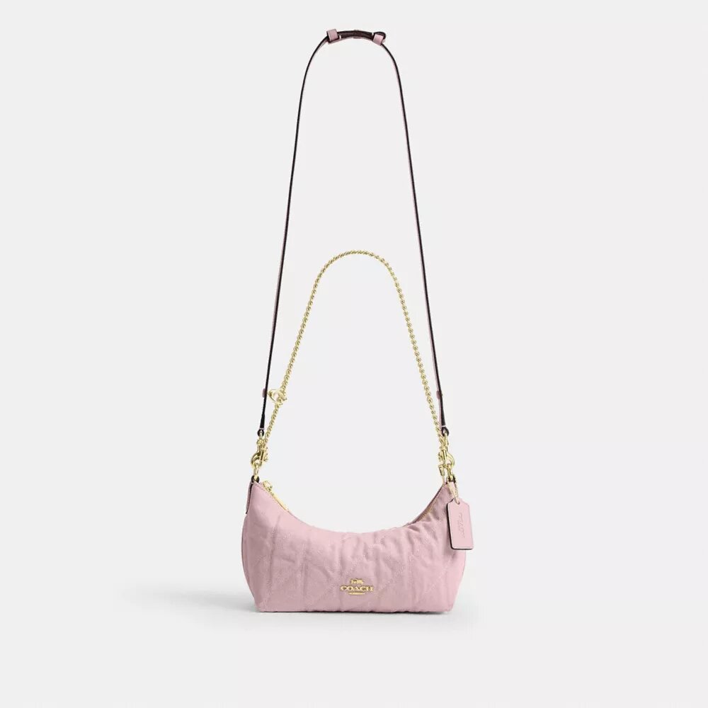 Caitlin Shoulder Bag in Regenerative Cotton with Quilting and Charm