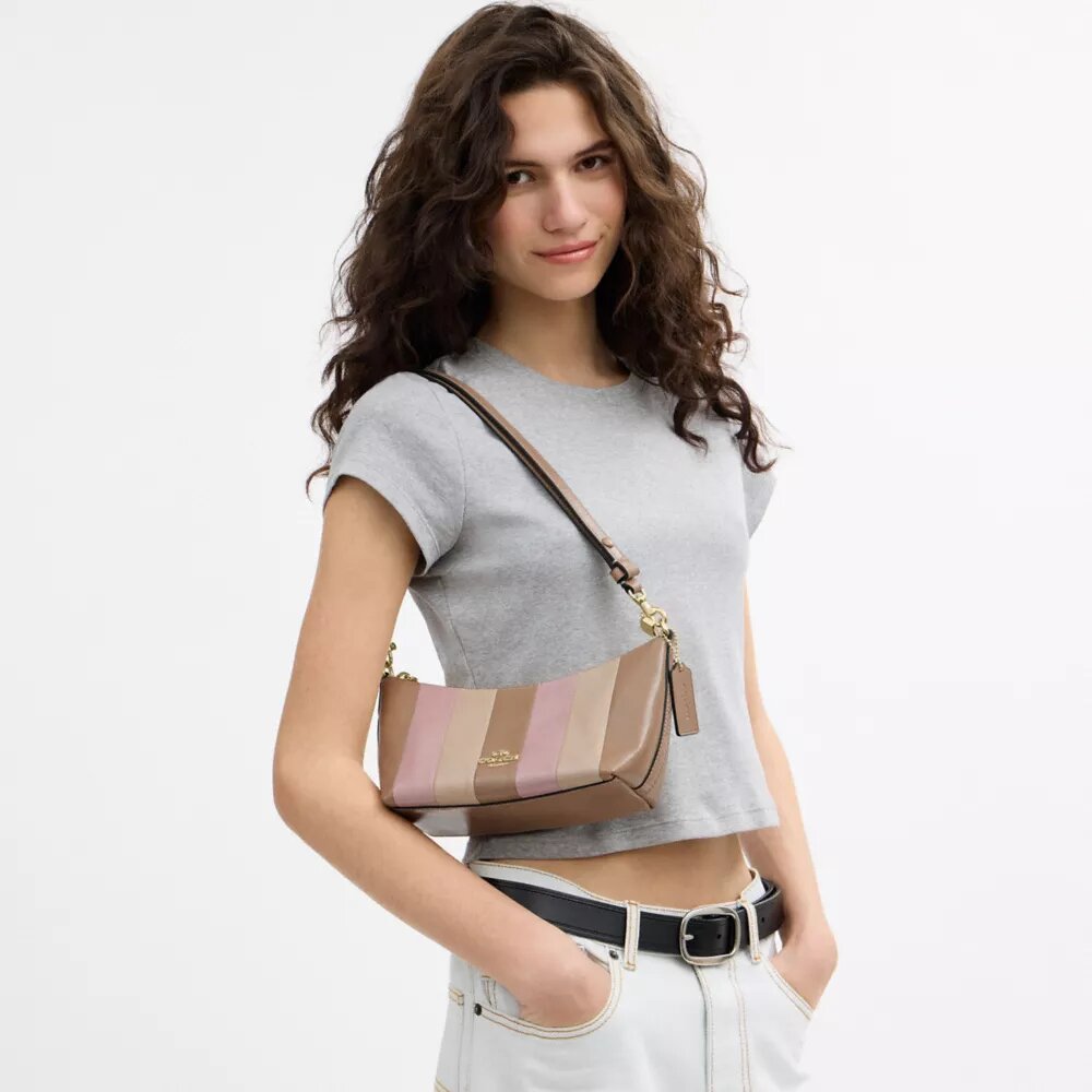 Caitlin Shoulder Bag with Striped Patchwork