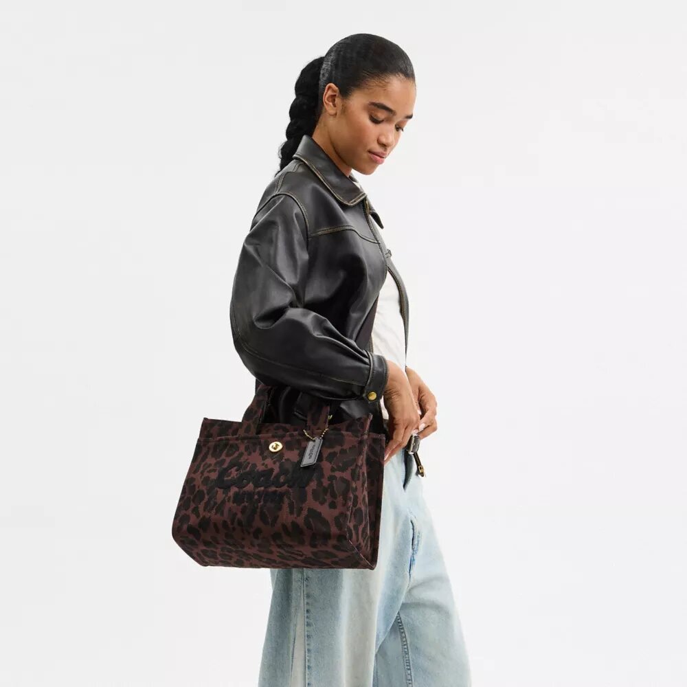 Cargo Tote Bag with Leopard Print