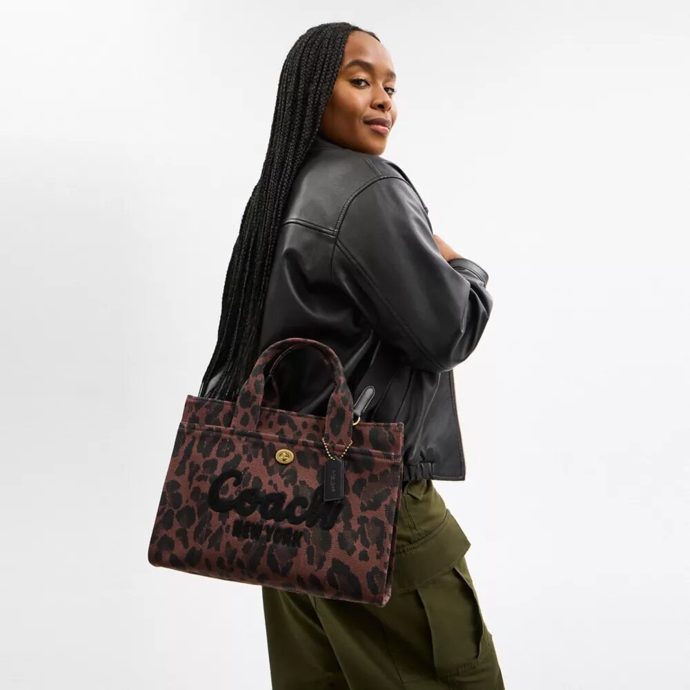 Cargo Tote Bag with Leopard Print