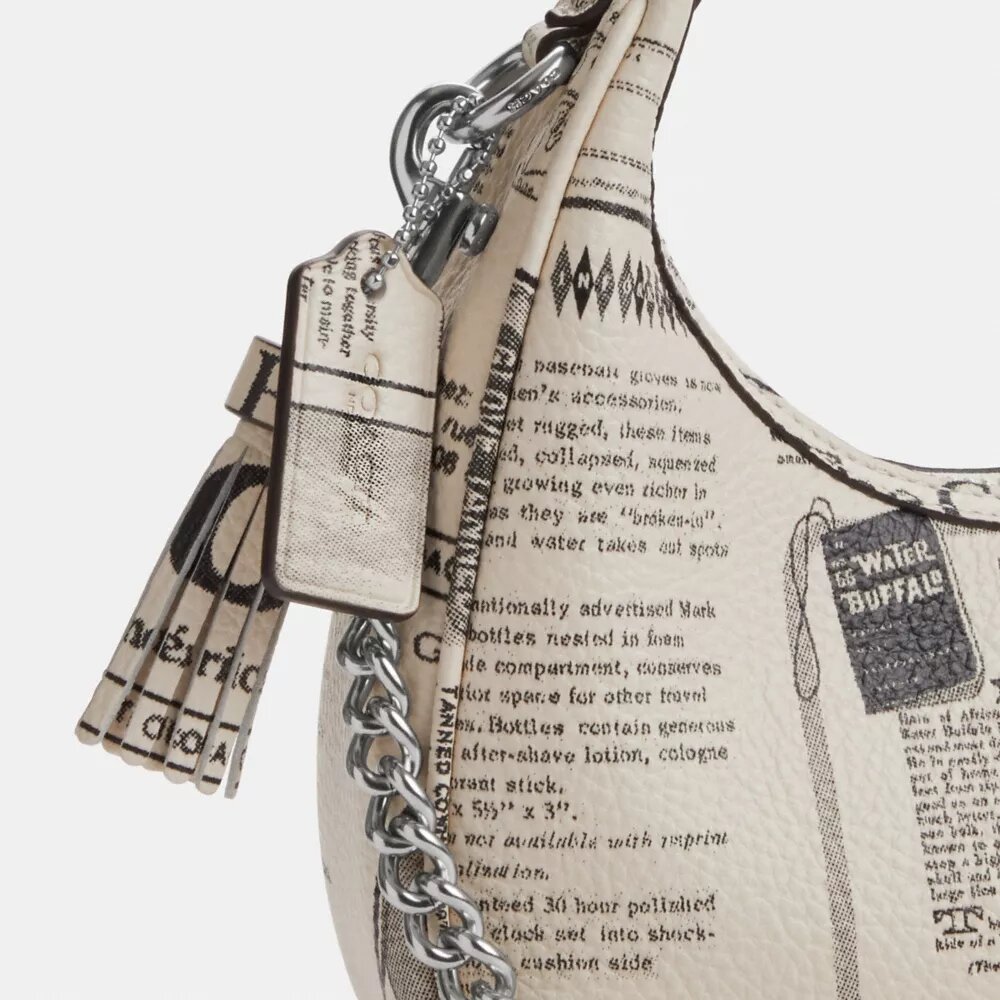 Carmen Mini Crossbody Bag with Newspaper Print