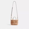 City Mini Tote Bag with Gingham Print