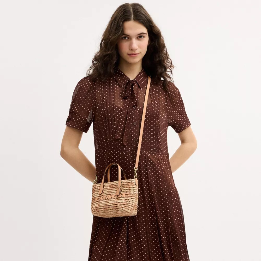 City Mini Tote Bag with Gingham Print