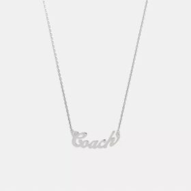 Coach Script Nameplate Necklace