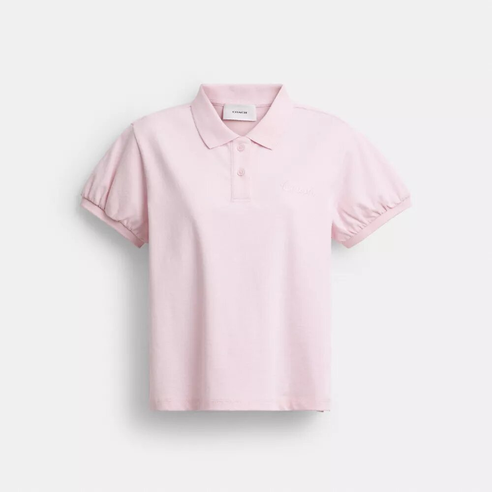 Coach Script Shrunken Polo in Organic Cotton