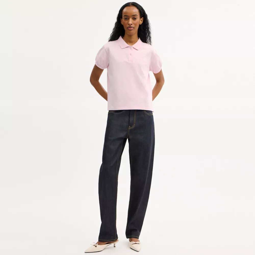 Coach Script Shrunken Polo in Organic Cotton