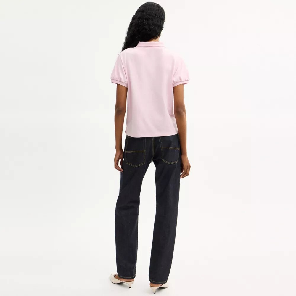 Coach Script Shrunken Polo in Organic Cotton