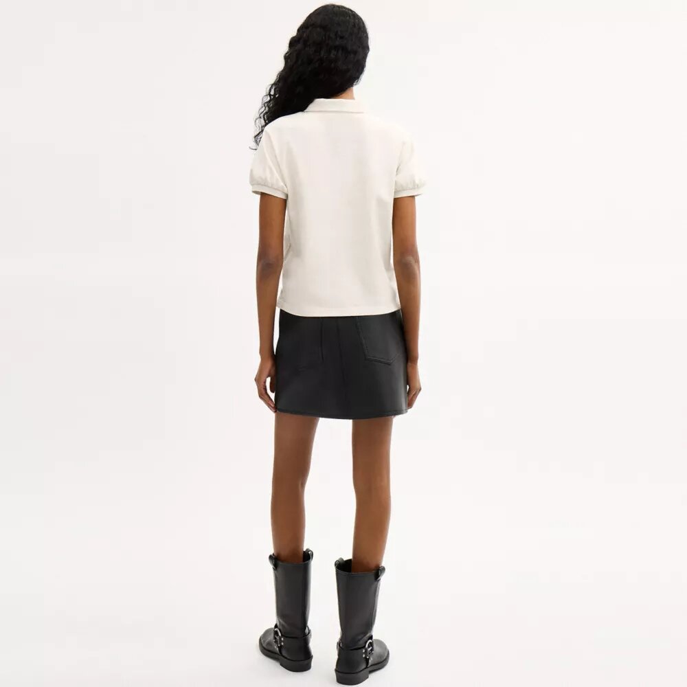 Coach Script Shrunken Polo in Organic Cotton