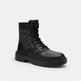 Combat Boot with Signature Jacquard