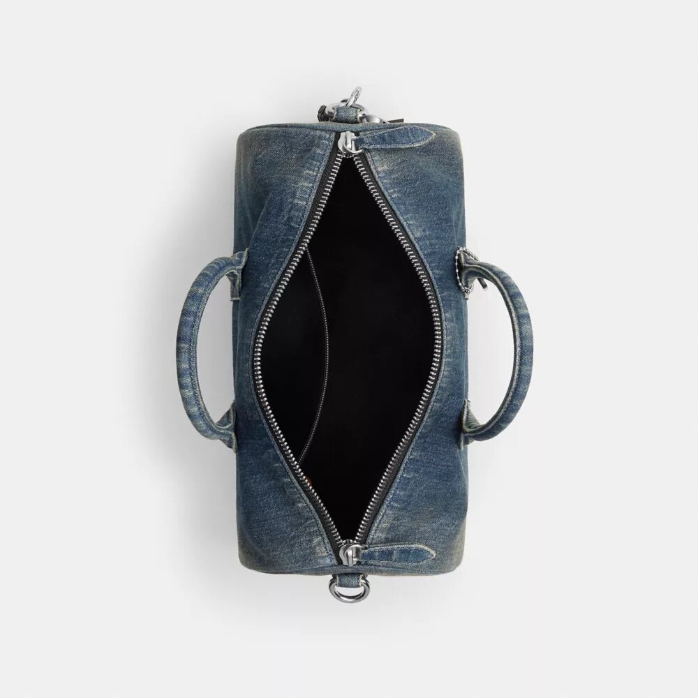 Compass Bag 35 in Regenerative Cotton Denim with Charms