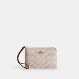 Corner Zip Wristlet in Signature Canvas