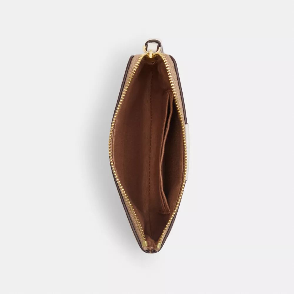 Corner Zip Wristlet in Signature Canvas with Stripe