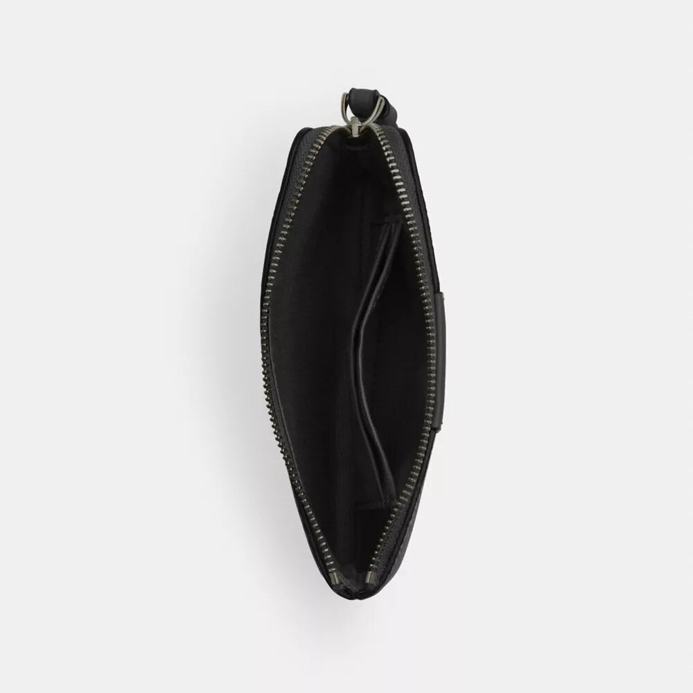 Corner Zip Wristlet in Signature Canvas with Stripe