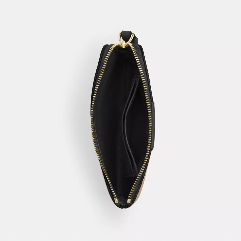 Corner Zip Wristlet in Signature Canvas with Stripe