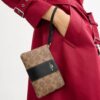 Corner Zip Wristlet in Signature Canvas with Stripe