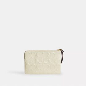 Corner Zip Wristlet in Signature Leather
