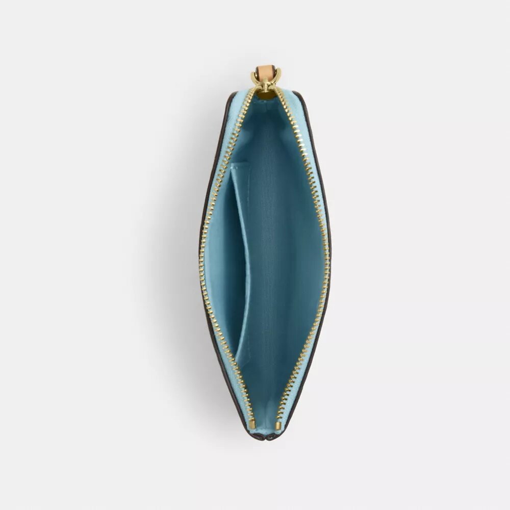 Corner Zip Wristlet in Signature Leather