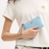 Corner Zip Wristlet in Signature Leather