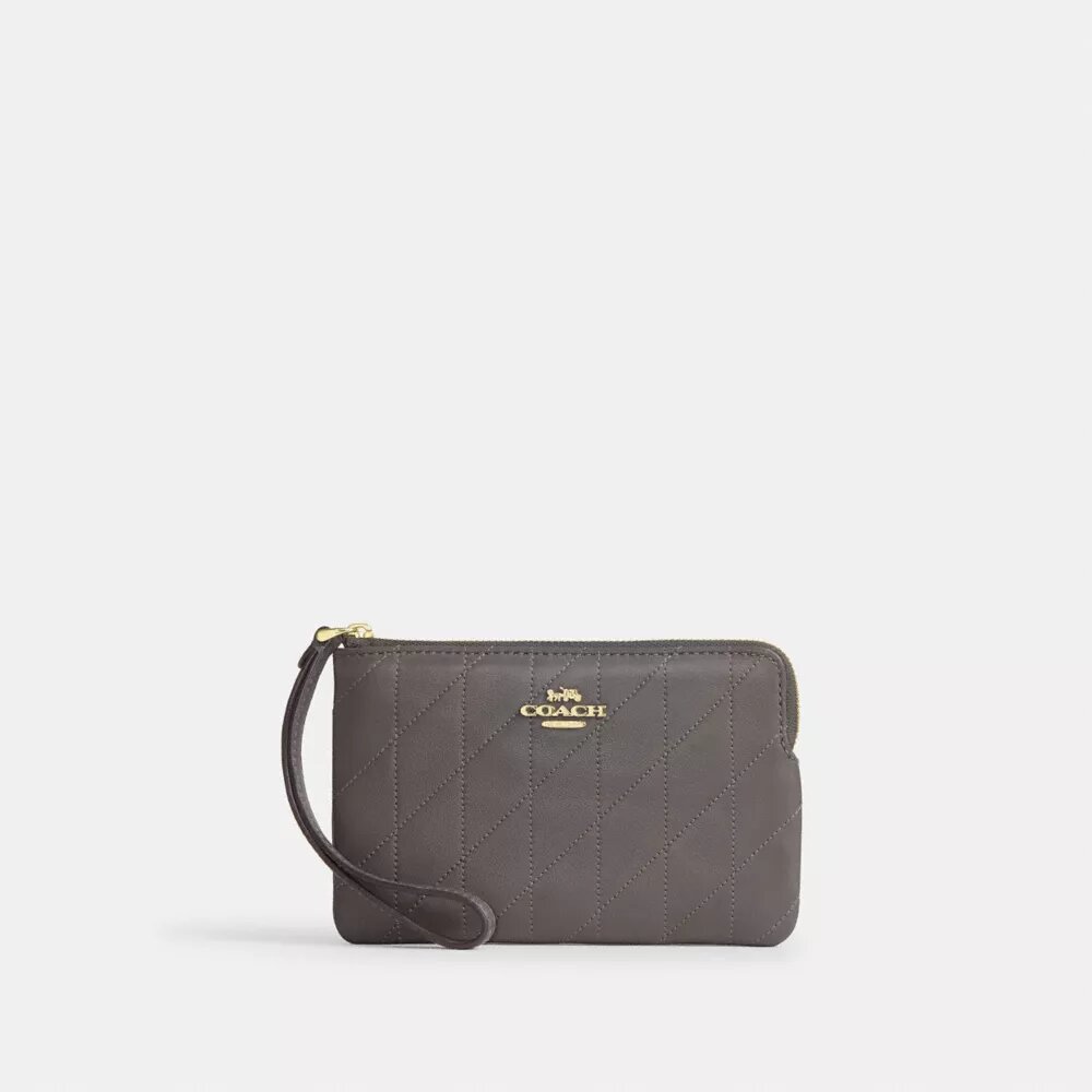 Corner Zip Wristlet with Quilting
