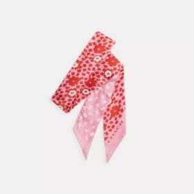 Country Club Floral Print Silk Skinny Scarf