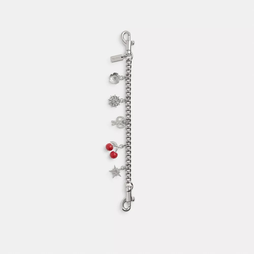 Crystal Motif Chain Bag Charm