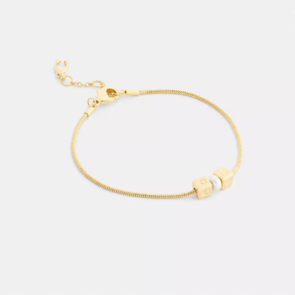 Cube Pearl Rondelle Bracelet