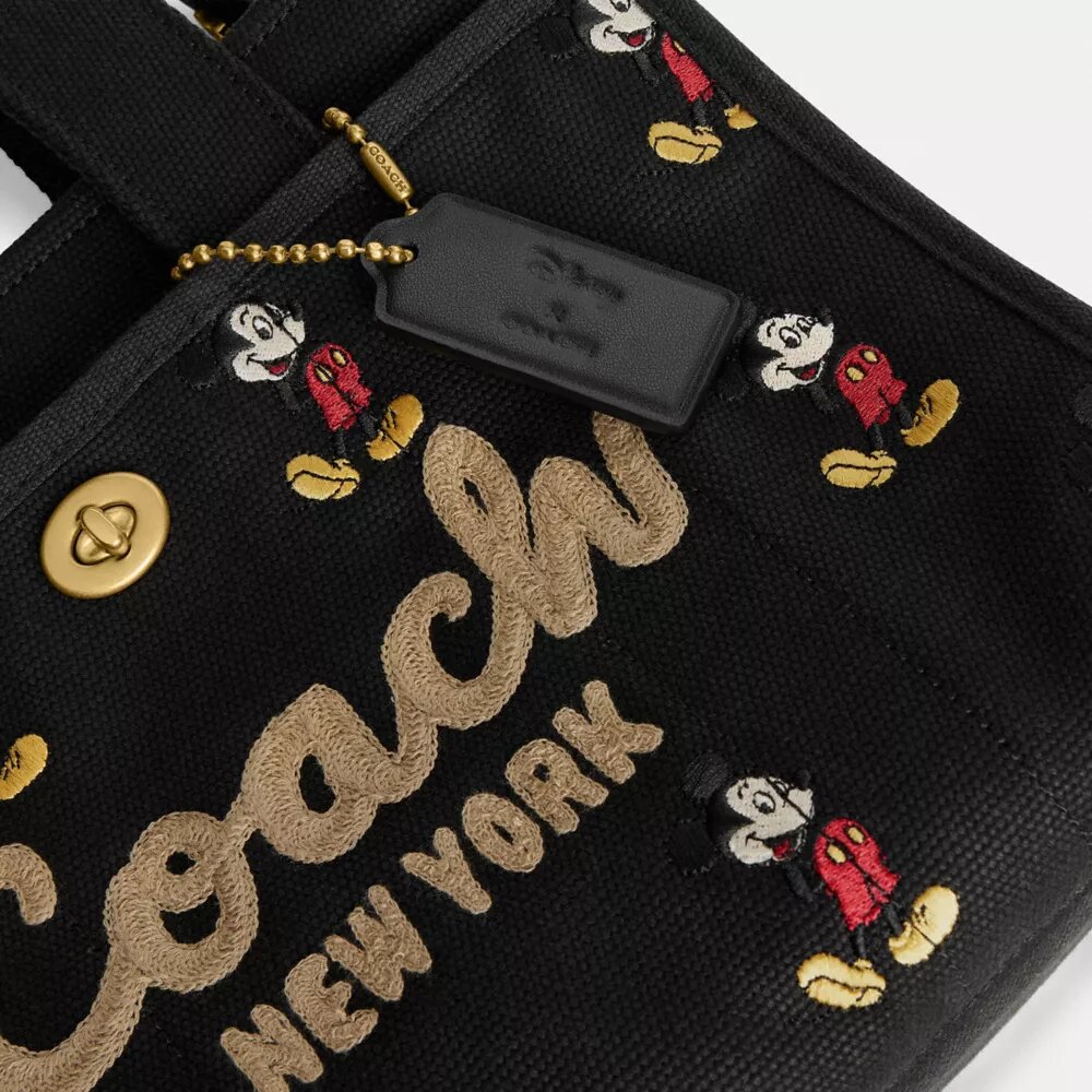 Disney X Coach Cargo Tote Bag 26 with Mickey Mouse in Regenerative Cotton Canvas