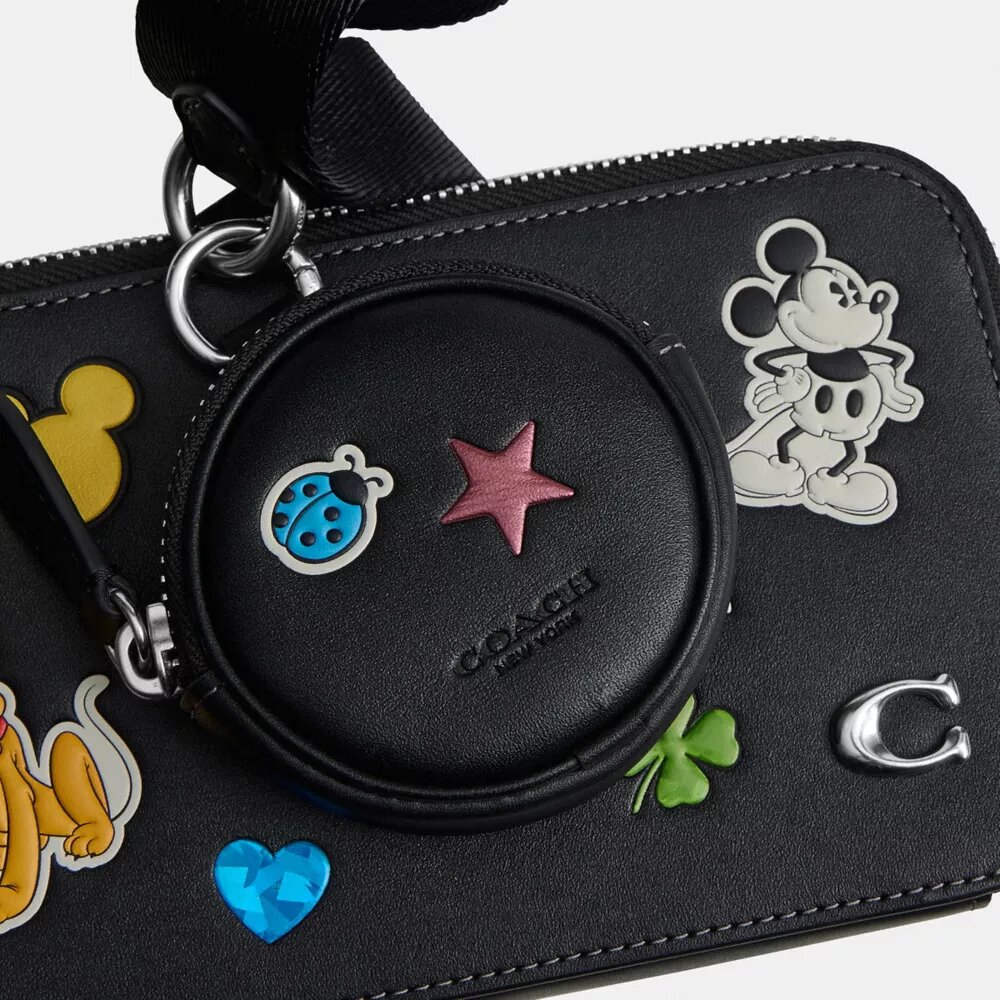 Disney X Coach Charter Slim Crossbody Bag with Sticker Print