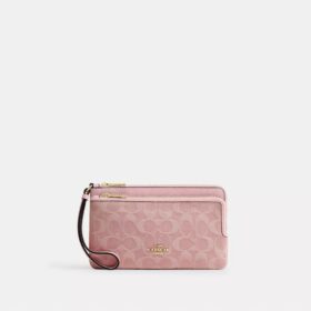 Double Zip Wallet in Signature Denim
