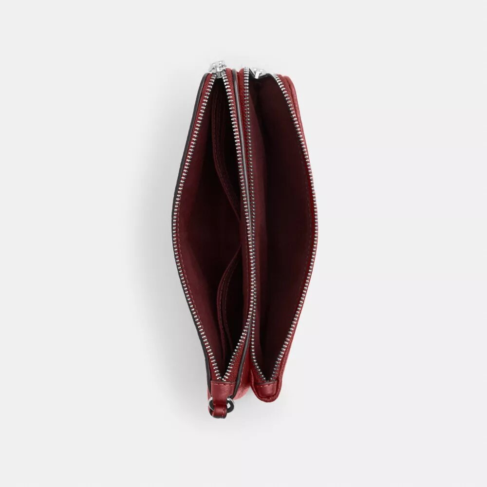 Double Zip Wallet in Signature Denim
