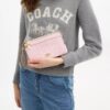 Double Zip Wristlet in Signature Canvas with Charms