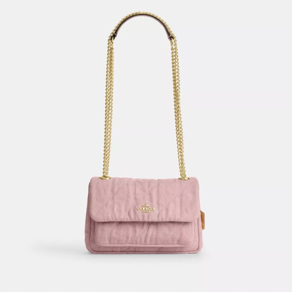 Elodie Crossbody Bag 18 in Loved Denim with Quilting