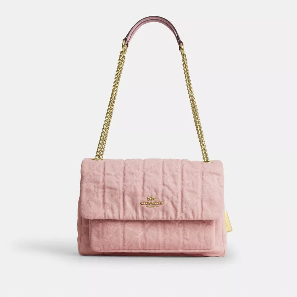 Elodie Crossbody Bag in Loved Denim with Quilting
