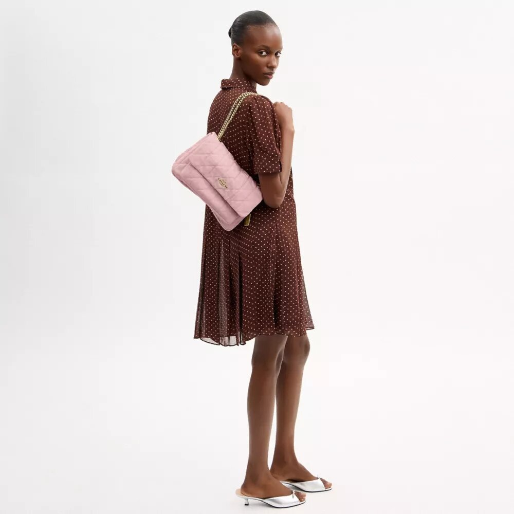 Elodie Crossbody Bag in Loved Denim with Quilting