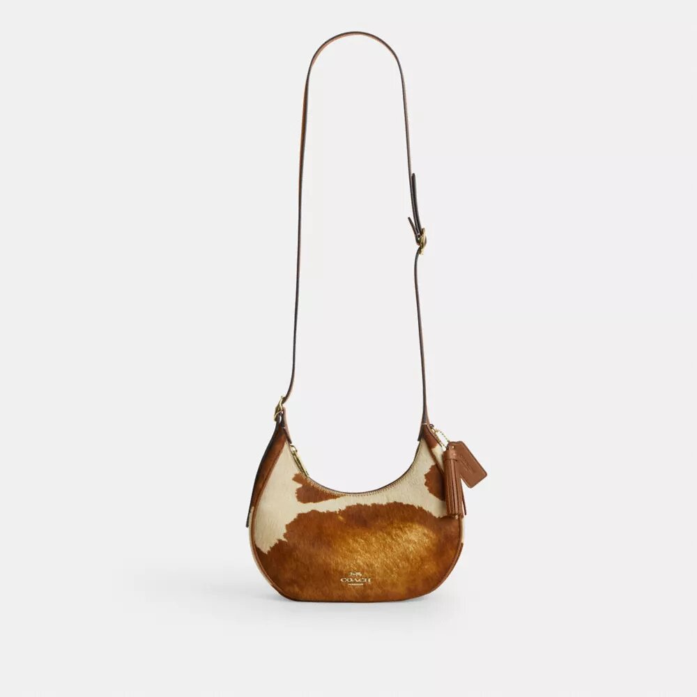 Emily Shoulder Bag in Haircalf with Cow Print